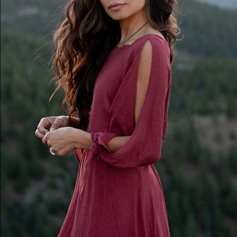 NWOT! Joyfolie Neveah Dress in Brick - Picture 4 of 13